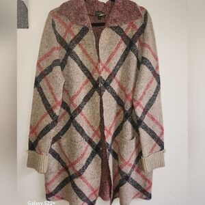 Joseph Checkered Open Front Cardigan SKU B02